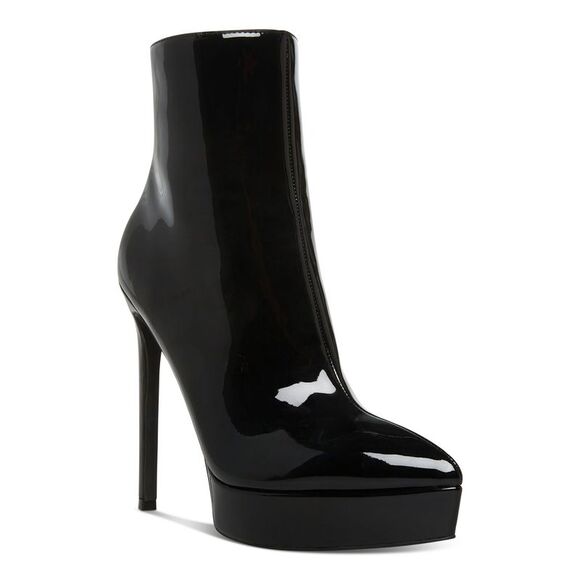 MADDEN GIRL Shoes - MADDEN GIRL Womens Black 1" Platform Lorilee Pointy Toe Stiletto Boots 9.5 M